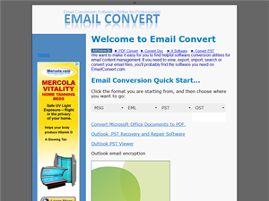 Screenshot of Email Conversion Software