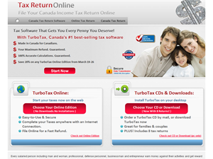 Screenshot of Tax Return Online