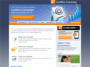 Screenshot of LiveWire Campaign Email Marketing Solution