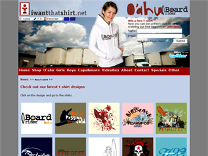 Screenshot of Surf T-Shirt Shop Skateboard Tshirts