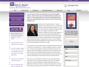 Screenshot of Sheri R. Abrams, Disability & Wills Attorney