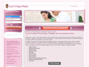 Screenshot of Psychology Colleges and Universities