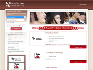 Screenshot of Human Services Degree