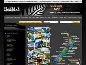 Screenshot of Holiday Accommodation In New Zealand