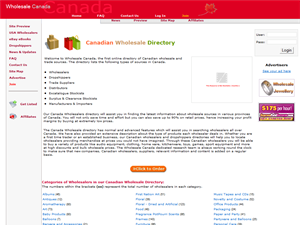 Screenshot of Canadian Wholesalers & Dropshippers Directory