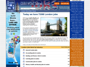 Screenshot of London UK jobs