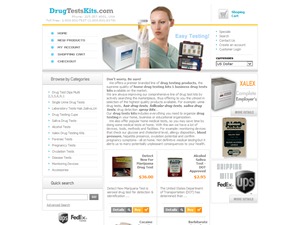 Screenshot of Drug testing kits