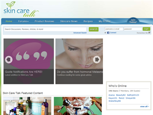 Screenshot of skin care