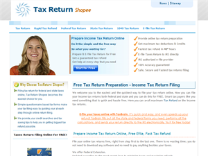 Screenshot of Tax return