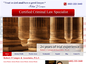 Screenshot of Criminal defense attorney Phoenix