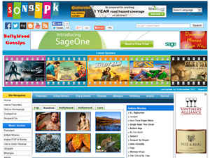 Screenshot of SongsPK