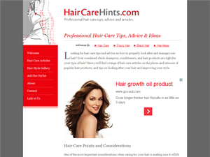 Screenshot of Hair Care Tips