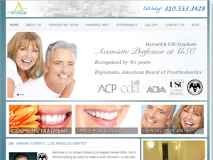 Screenshot of Dr. Torbati, Los Angeles Dentist