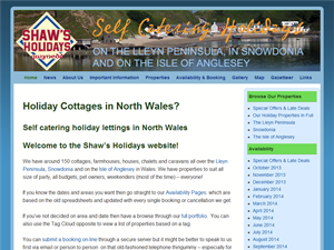 Screenshot of Holiday Cottages in Wales