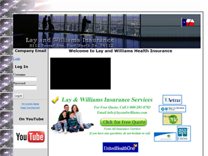 Screenshot of Lay and Williams Health Insurance