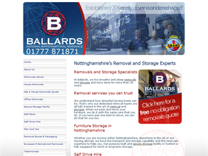 Screenshot of Removals Nottingham