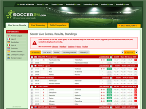 Screenshot of Soccer Results