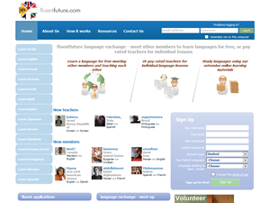 Screenshot of Fluentfuture language exchange 