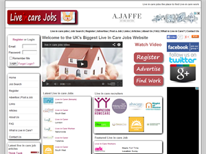 Screenshot of  Live In Care Jobs