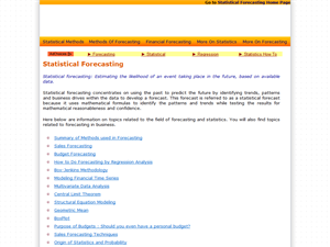 Screenshot of Statistical Techniques