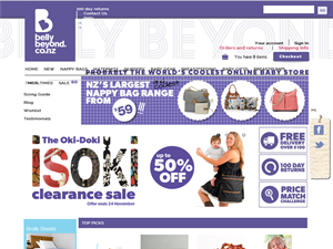 Screenshot of NZ Online Maternity Lingerie Shop 