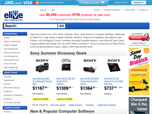 Screenshot of PC & Desktop Computers & Software Online - E-Live NZ