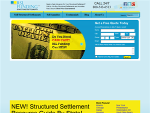 Screenshot of Structured Settlements