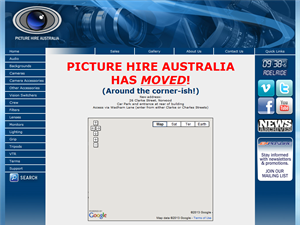 Screenshot of Picture Hire Australia (Dry Hire Camera Gear)