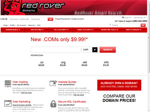 Screenshot of RedRover Web Hosting