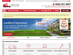 Screenshot of Tradesman insurance