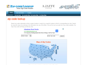 Screenshot of Zip Code Lookup