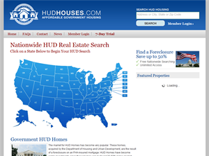 Screenshot of HUD Homes