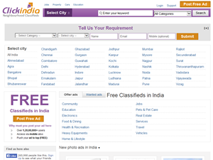 Screenshot of Indian Classified Ads