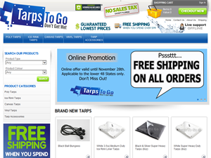 Screenshot of The Lowest Priced Tarps On The Net