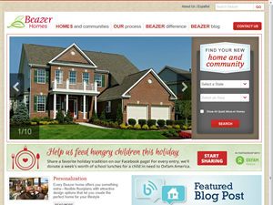 Screenshot of Beazer Home Builders