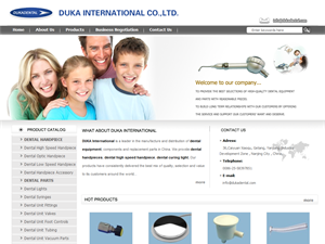 Screenshot of Dental Parts and Equipment Manufacturer