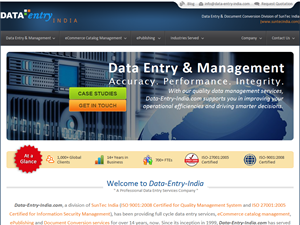 Screenshot of Data Entry Services