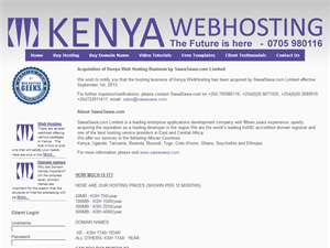 Screenshot of Webhosting in Kenya