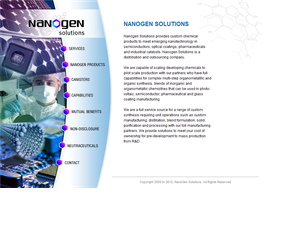 Screenshot of Nanogen Solutions-Custom Synthesis