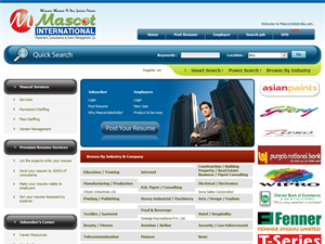 Screenshot of MascotJobsIndia