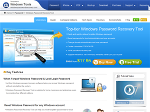 Screenshot of Windows Password Recovery Tool