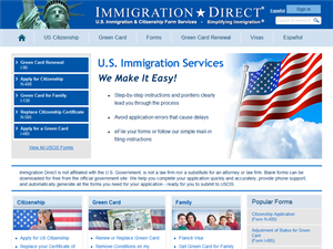 Screenshot of Apply for US Immigration: USCIS, Green Card, US Citizenship, US Visas