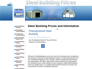 Screenshot of Information On Residential Steel Buildings