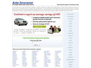 Screenshot of Online Auto Insurance Rates