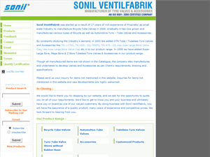 Screenshot of Sonil OTR Tire Valves